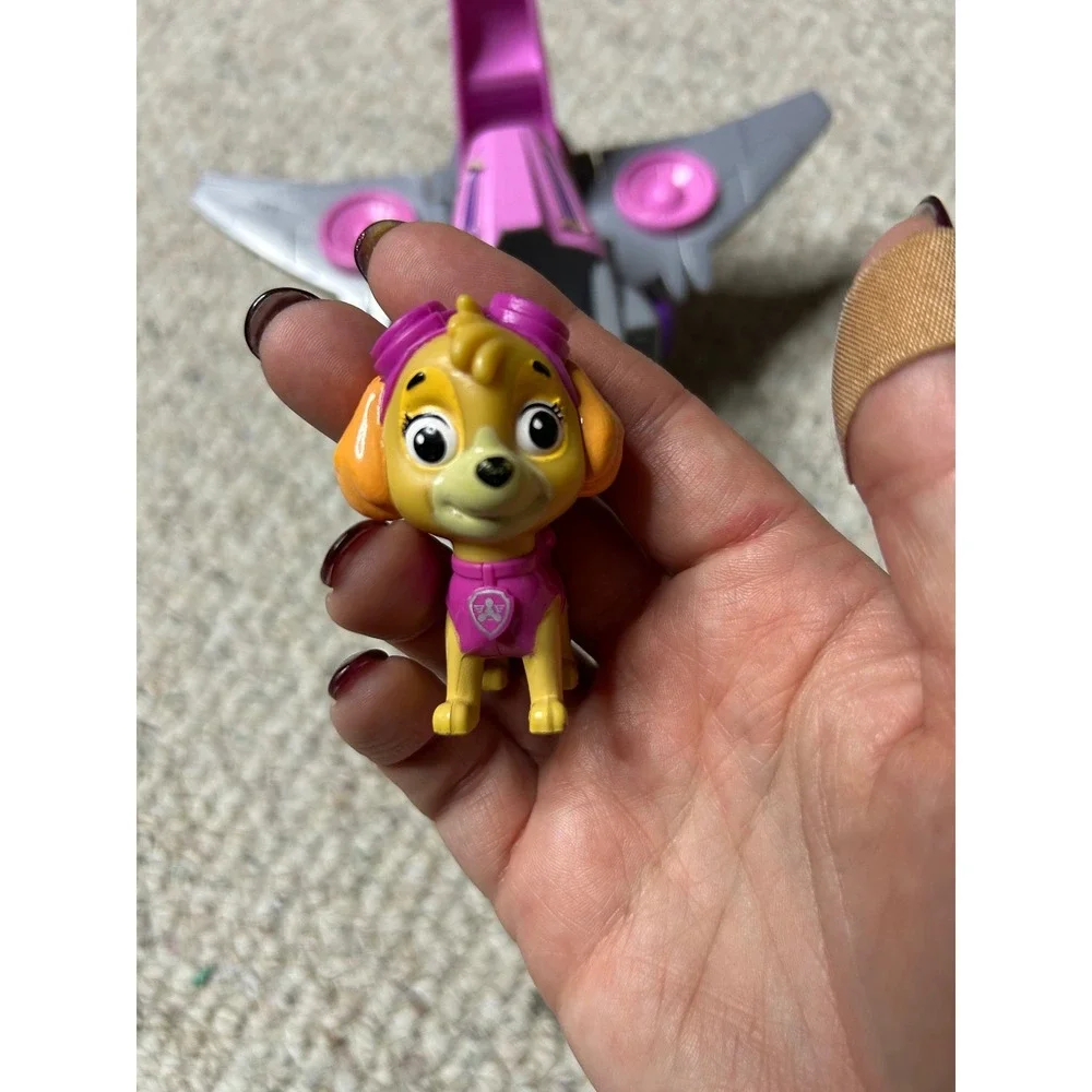 Paw Patrol Skye Mighty Pups Super Paws Deluxe Transforming Jet Pink Grey Toy‎